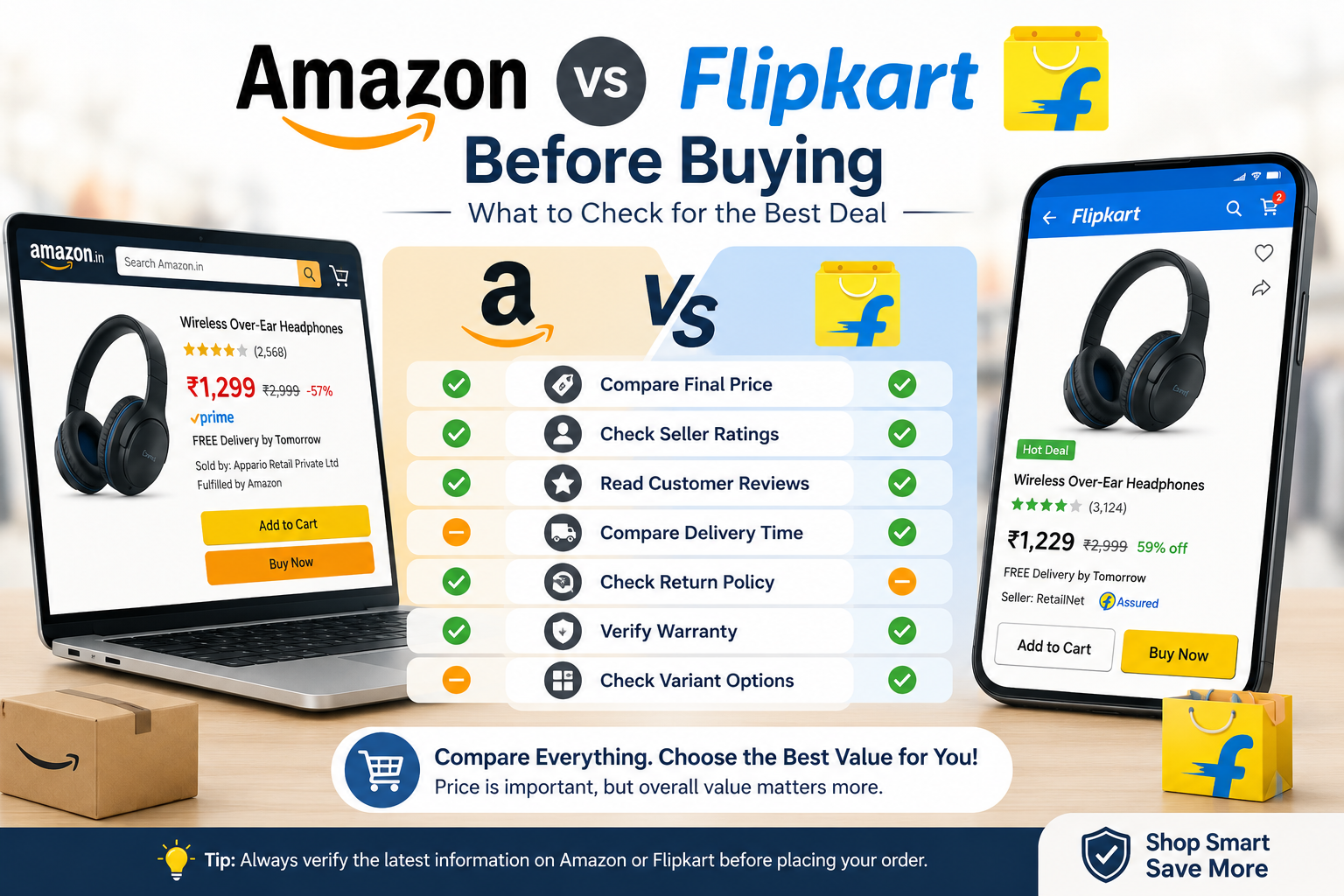 Amazon vs Flipkart: What to Check Before Buying